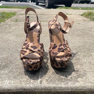 Xhilaration Leopard Print Platform Sandals